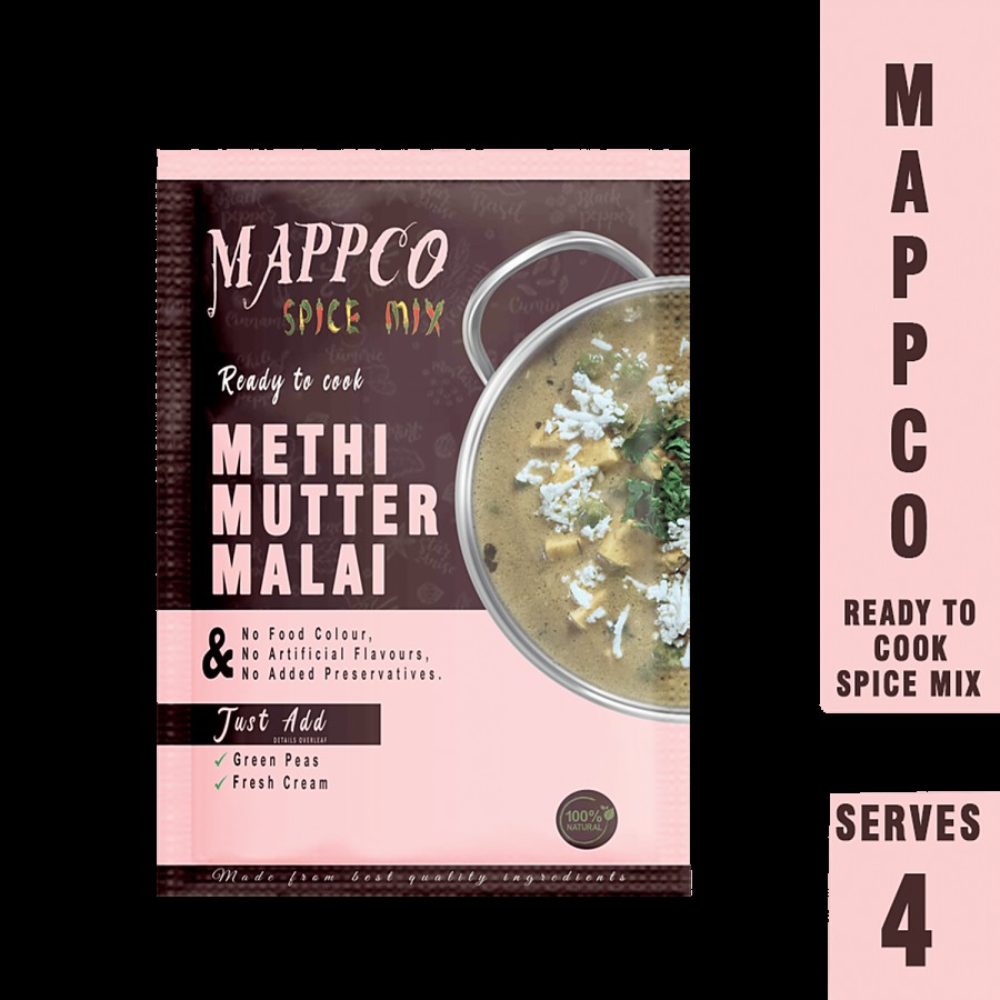 MAPPCO Ready To Cook Methi Mutter Malai - 100% Natural