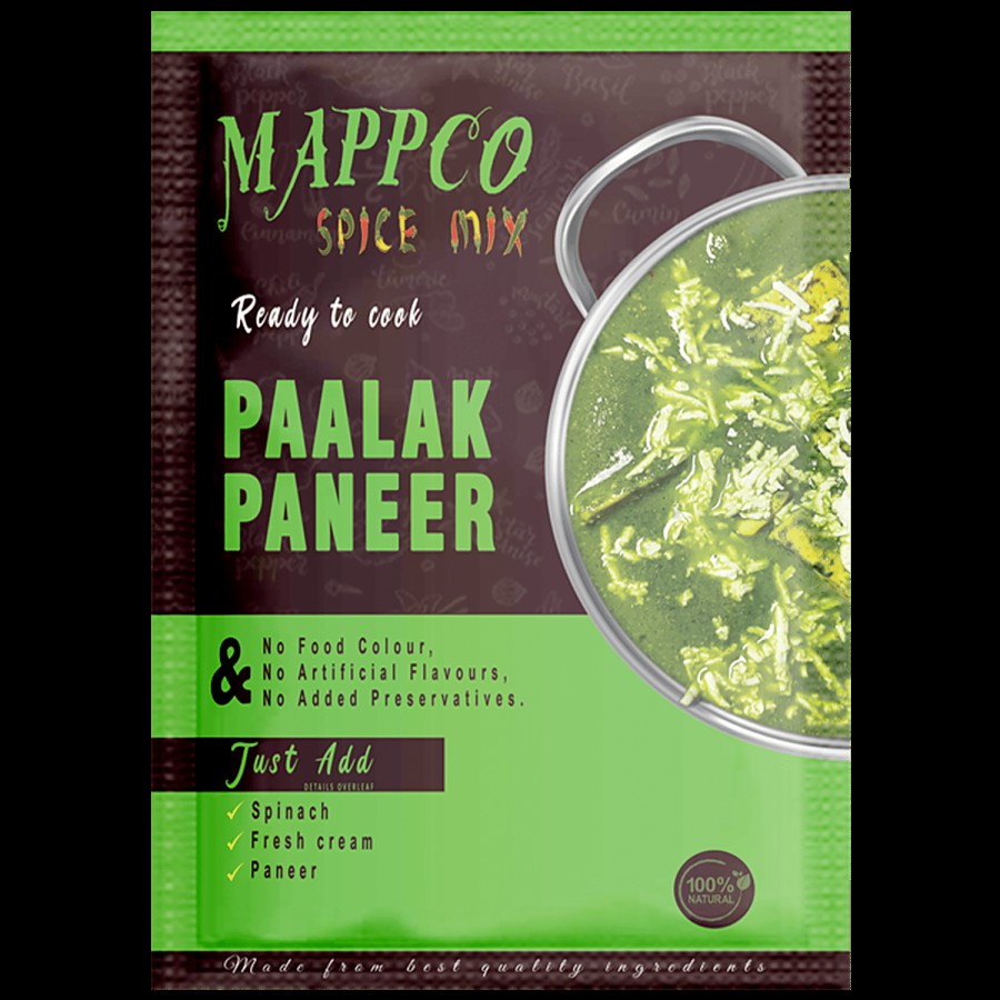 MAPPCO Ready To Cook Paalak Paneer - 100% Natural