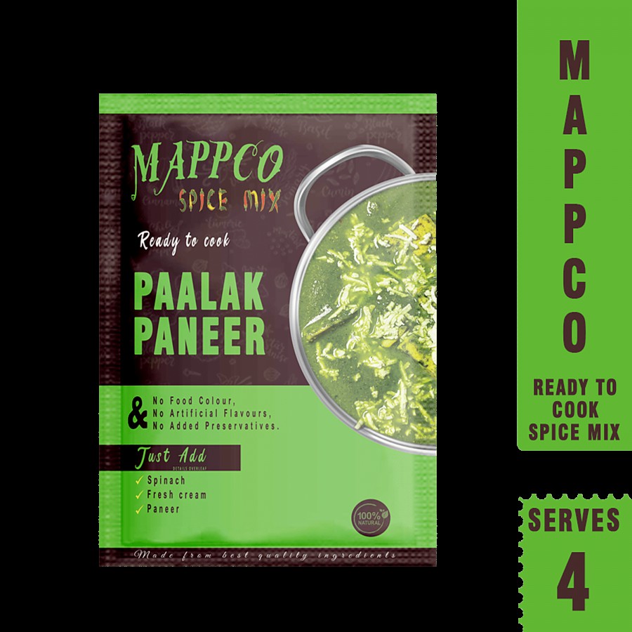 MAPPCO Ready To Cook Paalak Paneer - 100% Natural