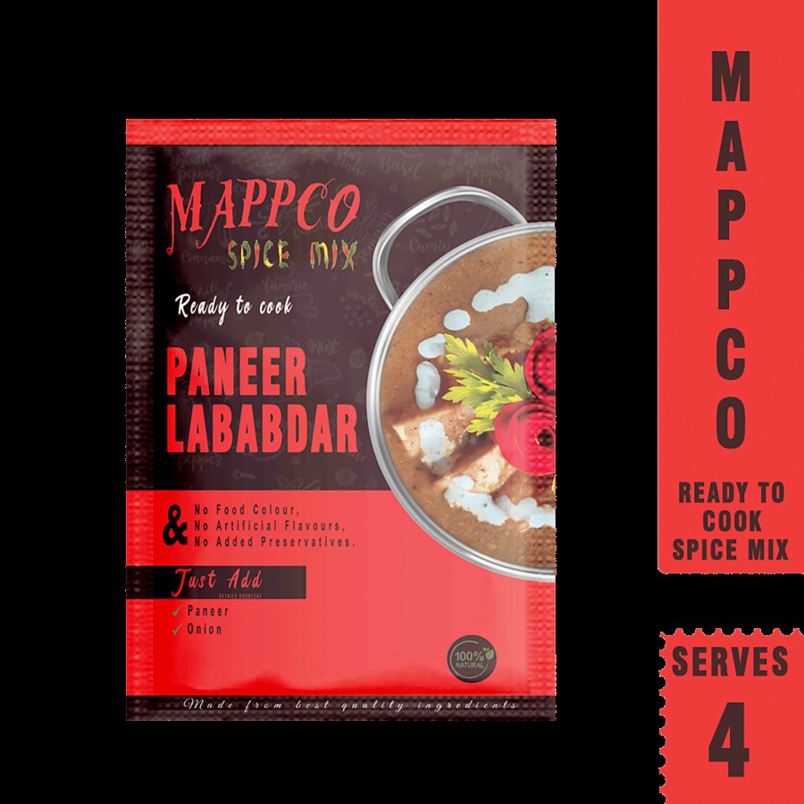 MAPPCO Ready To Cook Paneer Lababdar - 100% Natural