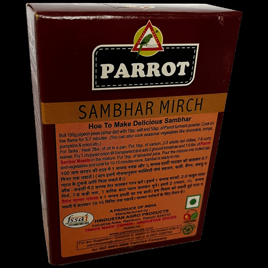 Parrot Sambhar Masala - No Preservatives & Chemicals