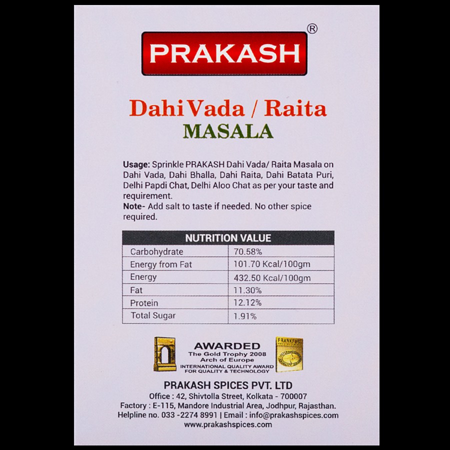 Prakash Dhai Vada/Raita Masala