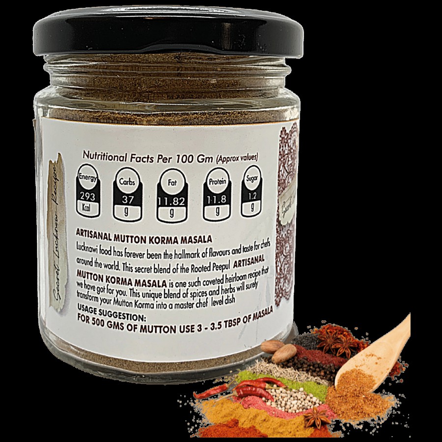 Rooted Peepul Artisanal Mutton Korma Masala - Enhances Flavour & Aroma