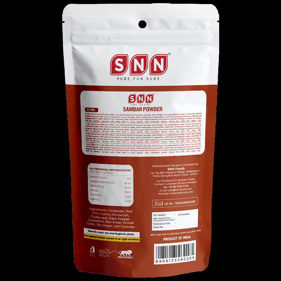 SNN Sambar Powder - Flavourful & Rich Aroma