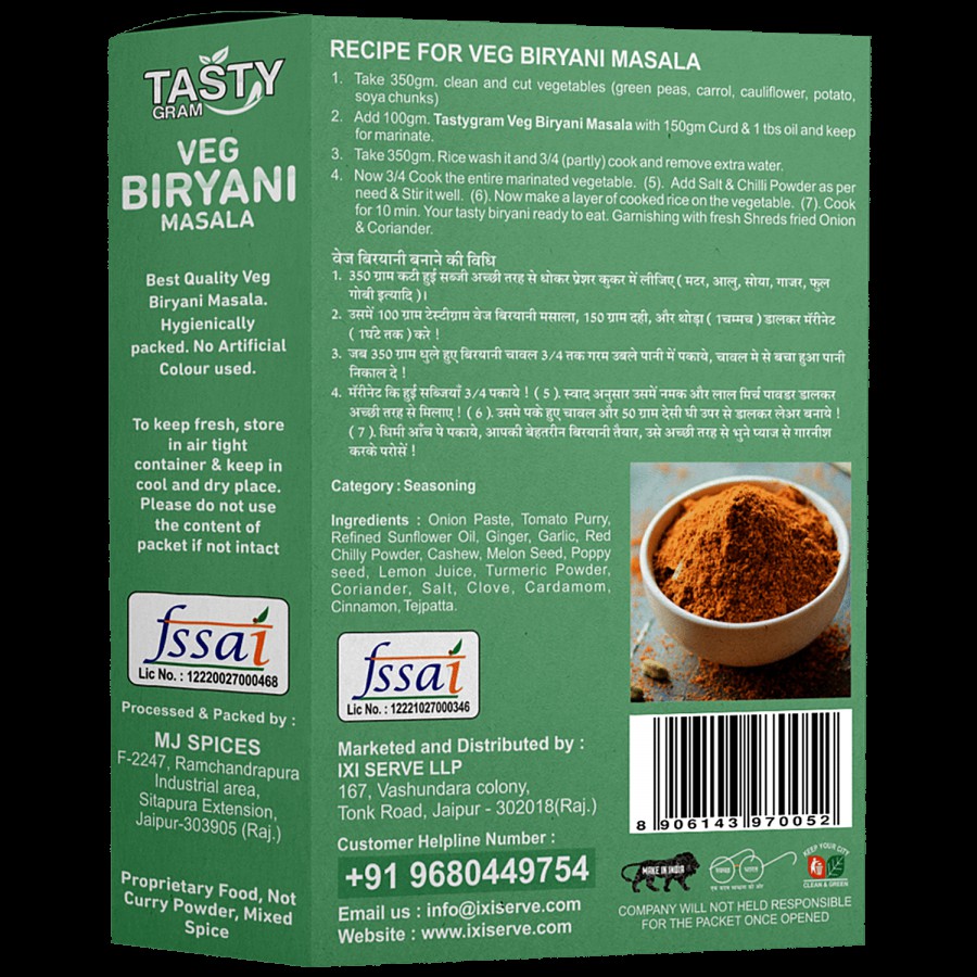 TASTYGRAM Veg Biryani Masala - Blend Of Spices