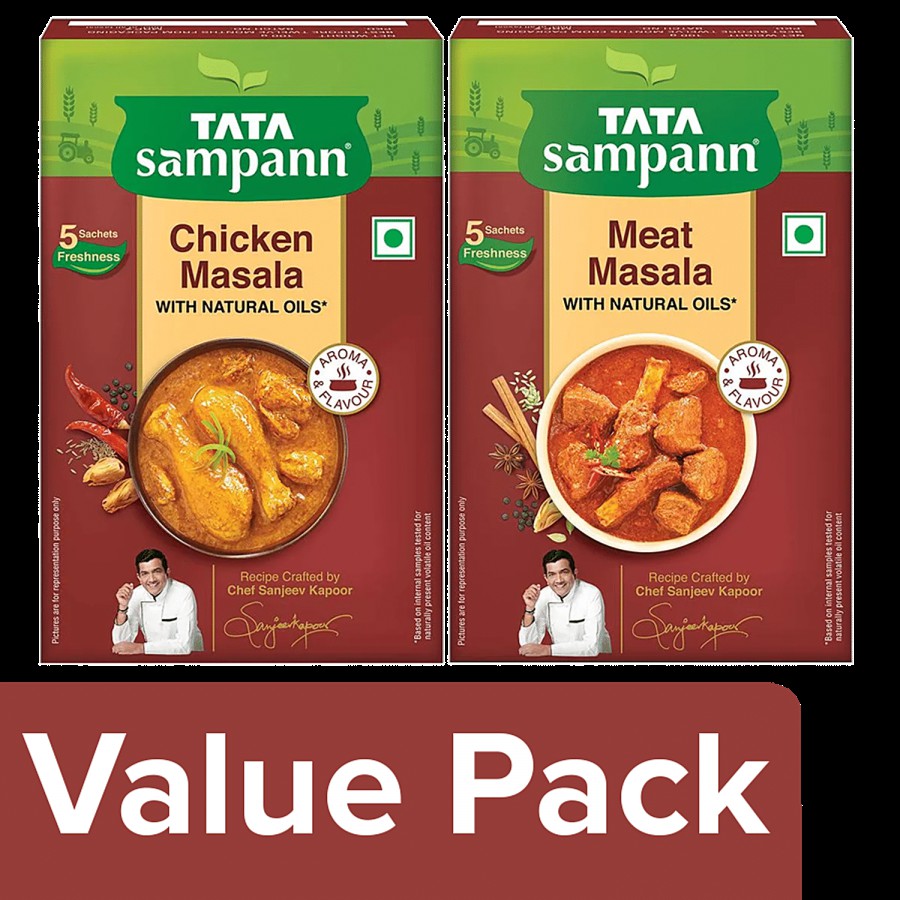 Tata Sampann Chicken Masala - With Natural Oils + Meat Masala - With Natural Oils 100 g