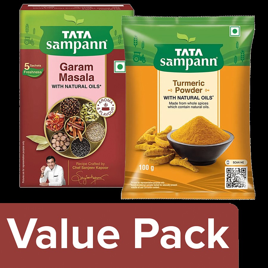 Tata Sampann Garam Masala - With Natural Oils + Turmeric Powder With Natural Oils 100 g