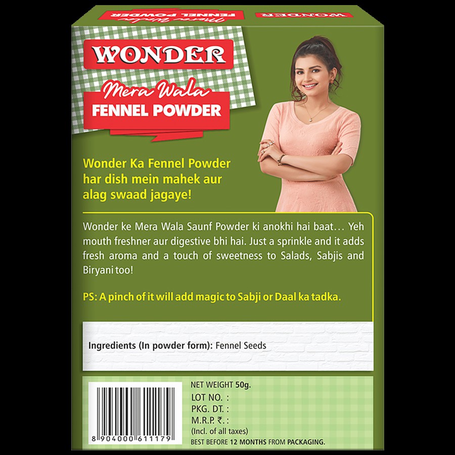 Wonder Fennel Powder - No Preservatives & Artificial Flavours