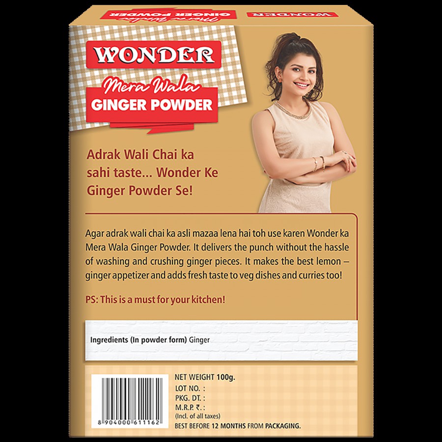 Wonder Ginger Powder - No Preservatives & Artificial Flavours