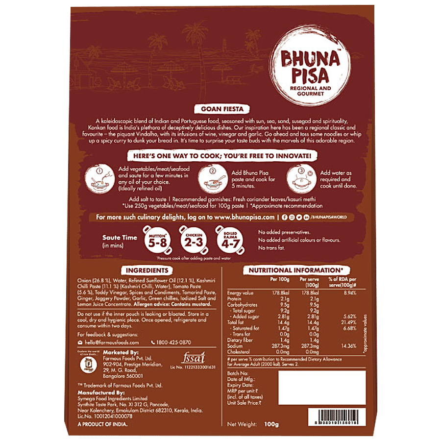 BHUNA PISA Goan Fiesta - Multipurpose Cooking Paste