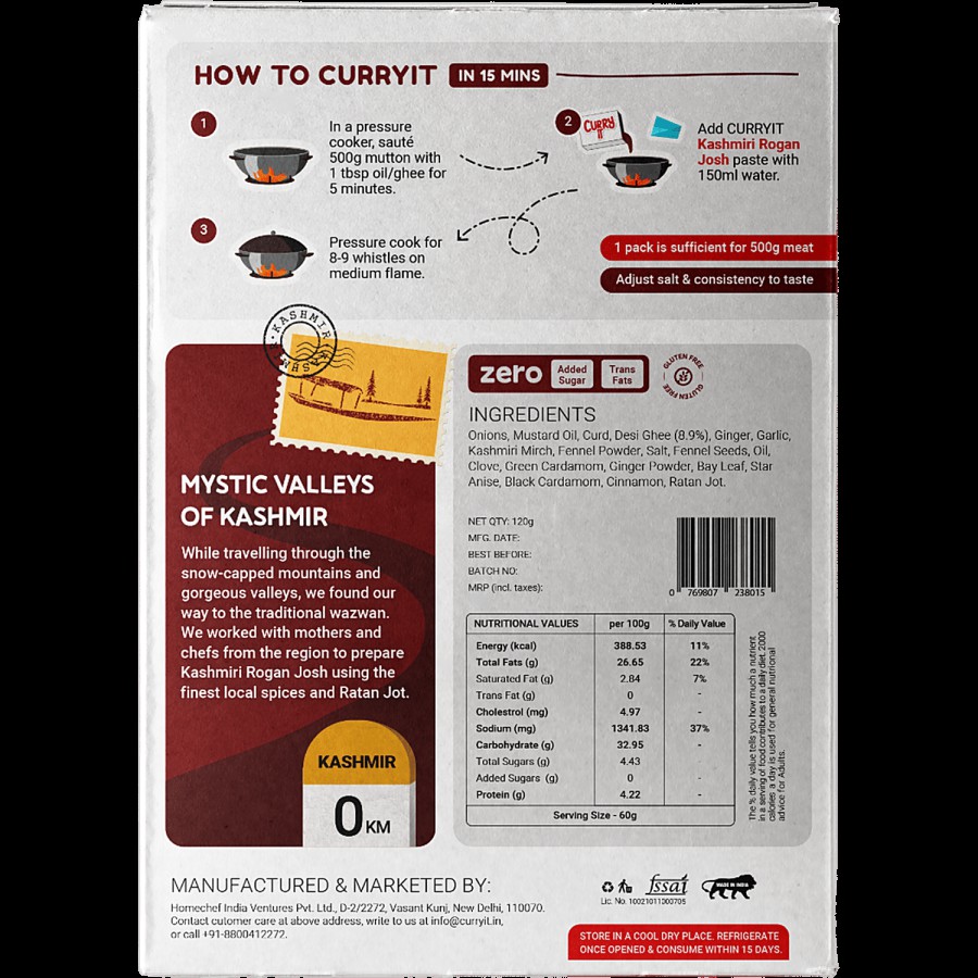 CURRYiT Kashmiri Rogan Josh Cooking Paste