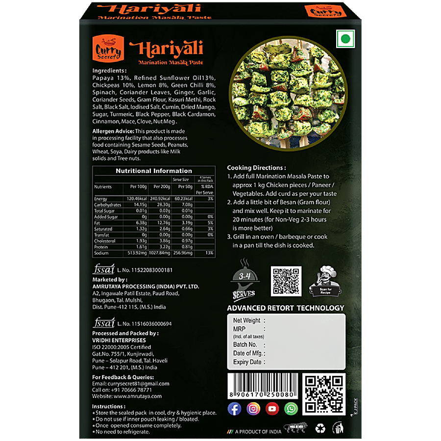 Curry Secret Hariyali Marination Masala Paste