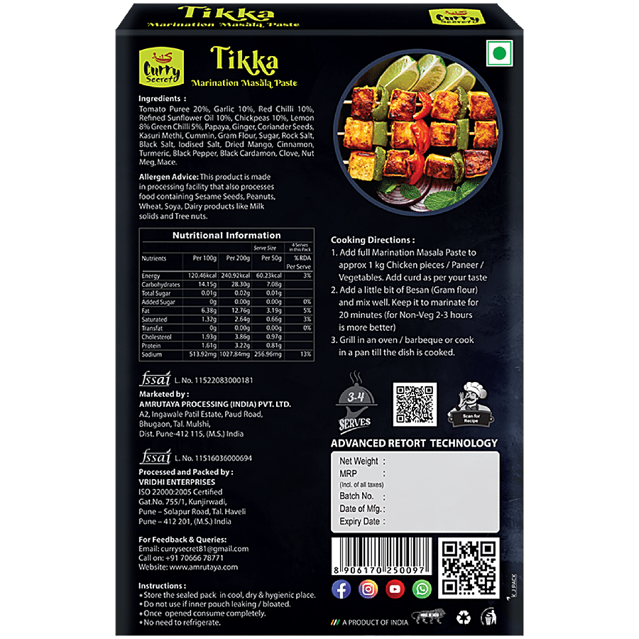 Curry Secret Tikka Marination Masala Paste