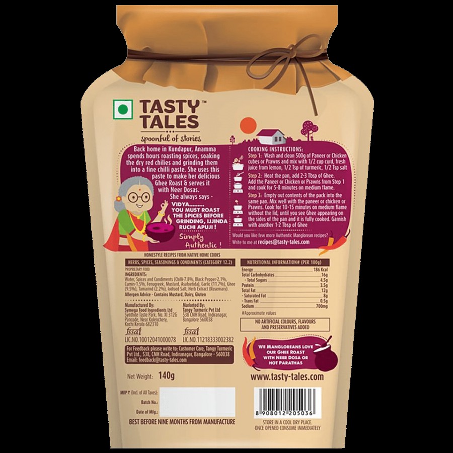 Tasty Tales Mangalorean Ghee Roast Curry Paste