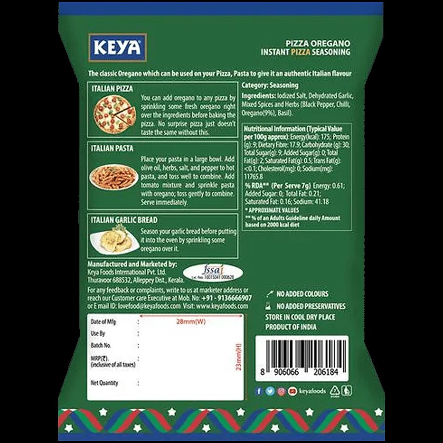 Keya Pizza Oregano Seasoning For Italian Dishes