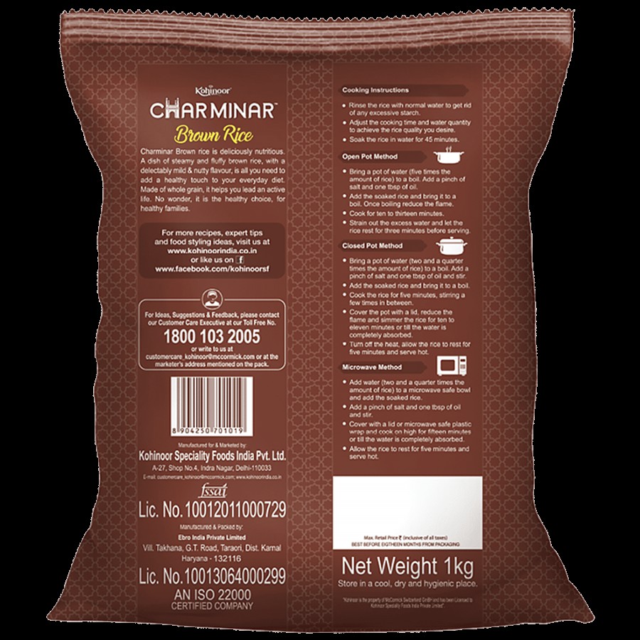 Kohinoor Kohinoor Charminar Brown Rice 1 kg + Zingy Schezwan Multi-Use Seasoning 12 g