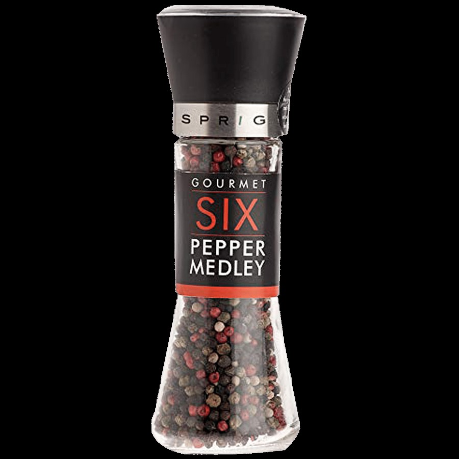 Sprig Six Pepper Medley - Gourmet Whole Mixed Colour Peppercorns