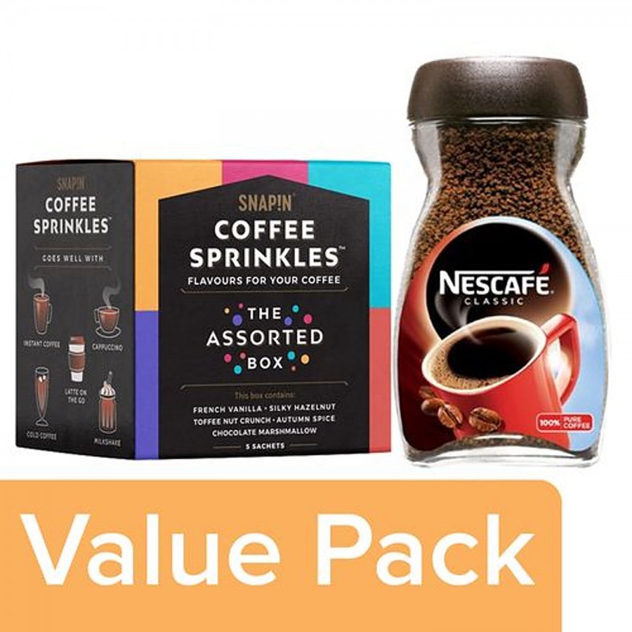 bb Combo Snapin Coffee Sprinkles Assorted 29.5g 5pcs + Nescafe Classic Coffee Powder 100g