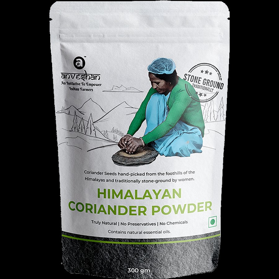 Anveshan Stone-Ground Coriander/Dhaniya Powder - Hand Ground