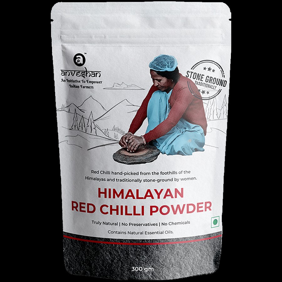 Anveshan Stone-Ground Red Chilli/Lal Mirch Powder - Hand Ground