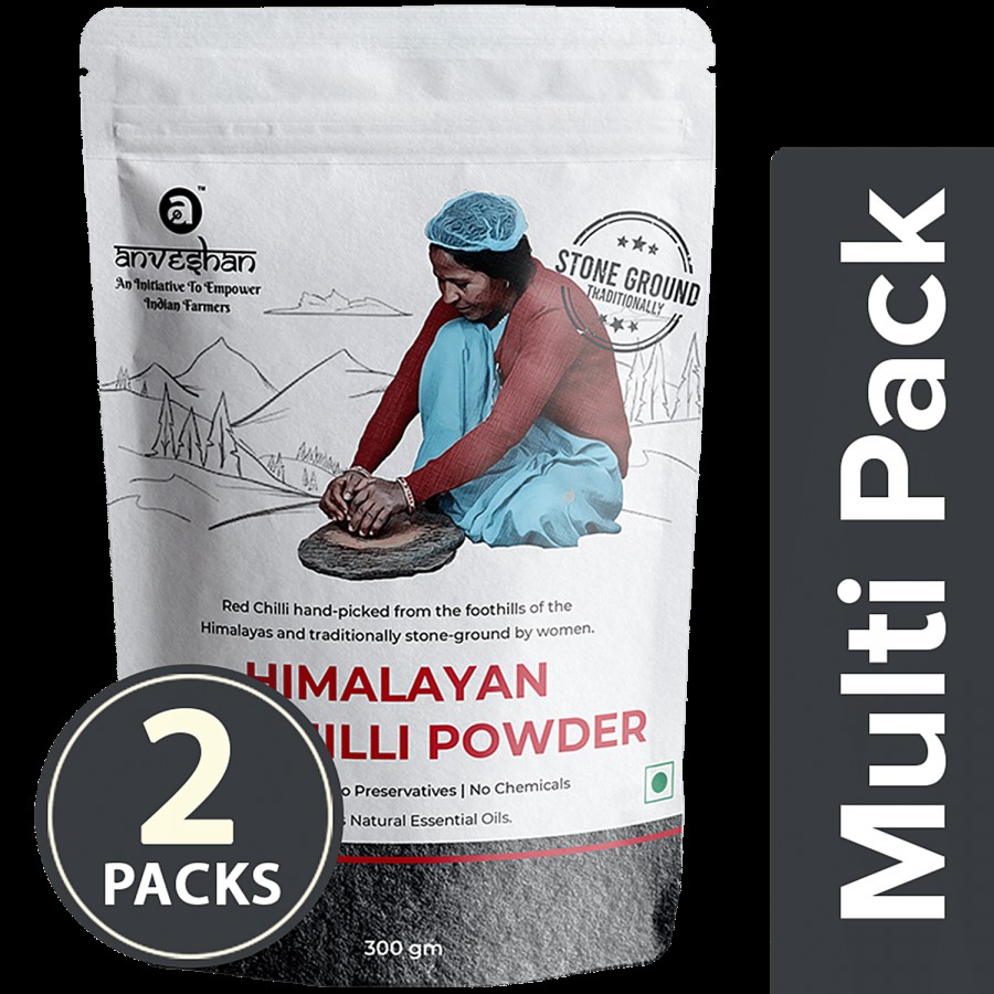 Anveshan Stone-Ground Red Chilli/Lal Mirch Powder - Hand Ground