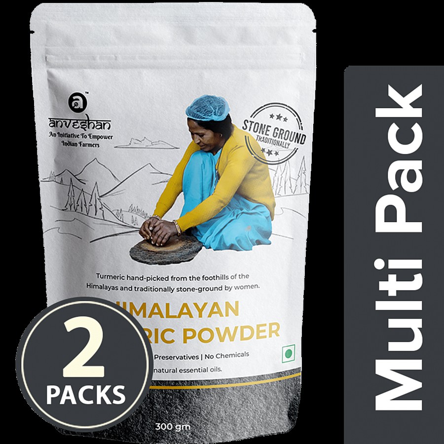 Anveshan Stone-Ground Turmeric/Haldi Powder - High Curcumin