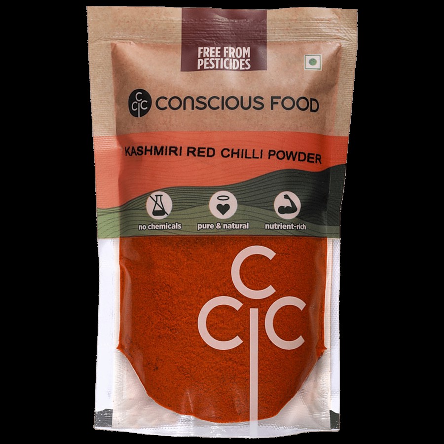 Conscious Food Red Chilli Powder/Menasina Pudi - Kashmiri