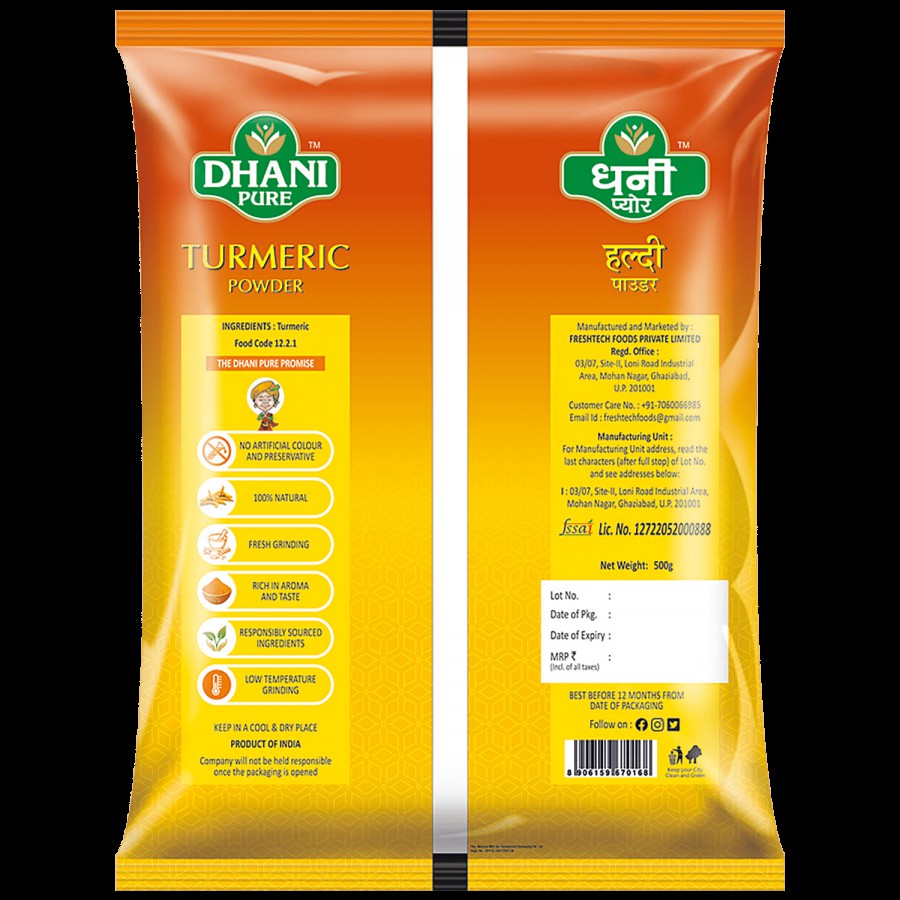 DHANI PURE Turmeric/Haldi Powder - 100% Natural