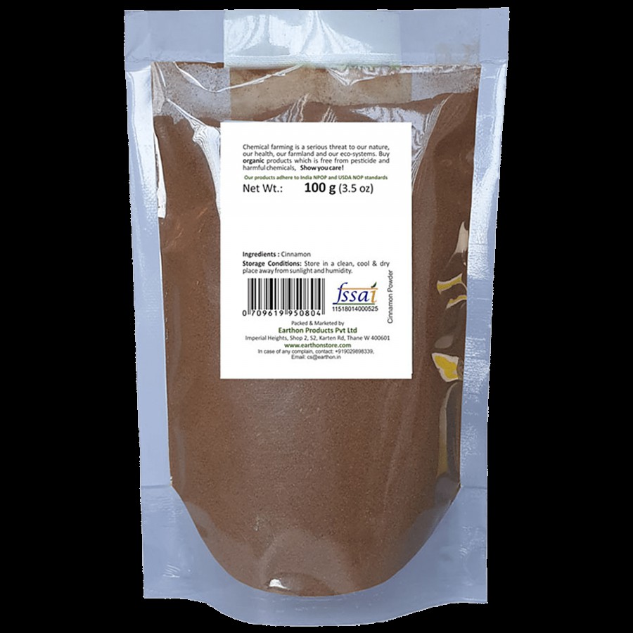 Earthon Organic Cinnamon/Dalchini Powder/Chakke Powder