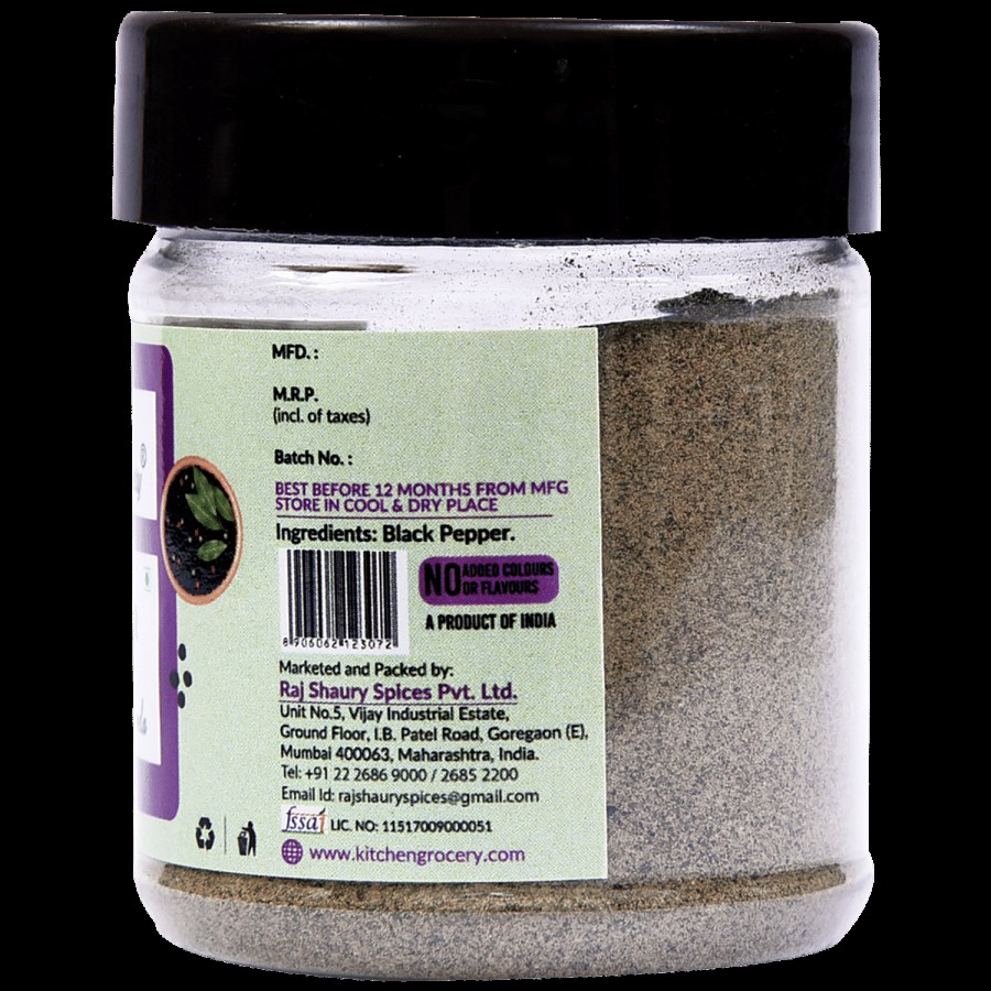 Kitchen Grocery Black Pepper Powder - Enhances Flavour