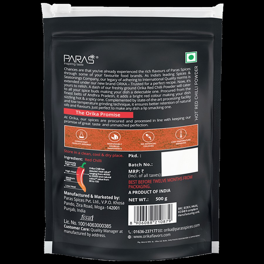 Orika Hot Red Chilli Powder - Made From High Heat Value Chillies