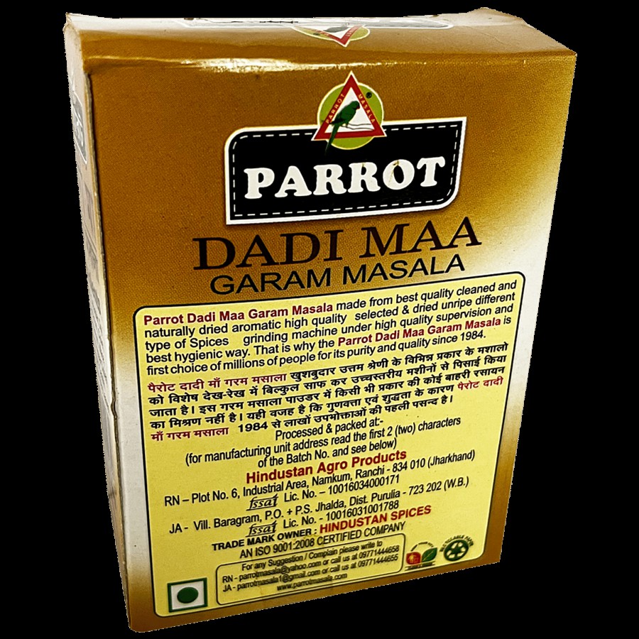 Parrot Dadi Maa Garam Masala With Authentic Indian Flavour - 100% Natural