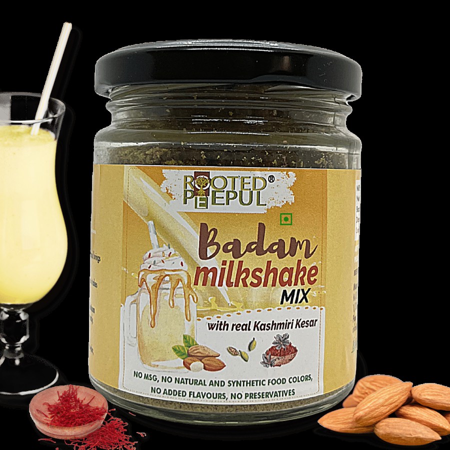 Rooted Peepul Badam Milkshake Mix With Real Kashmiri Kesar