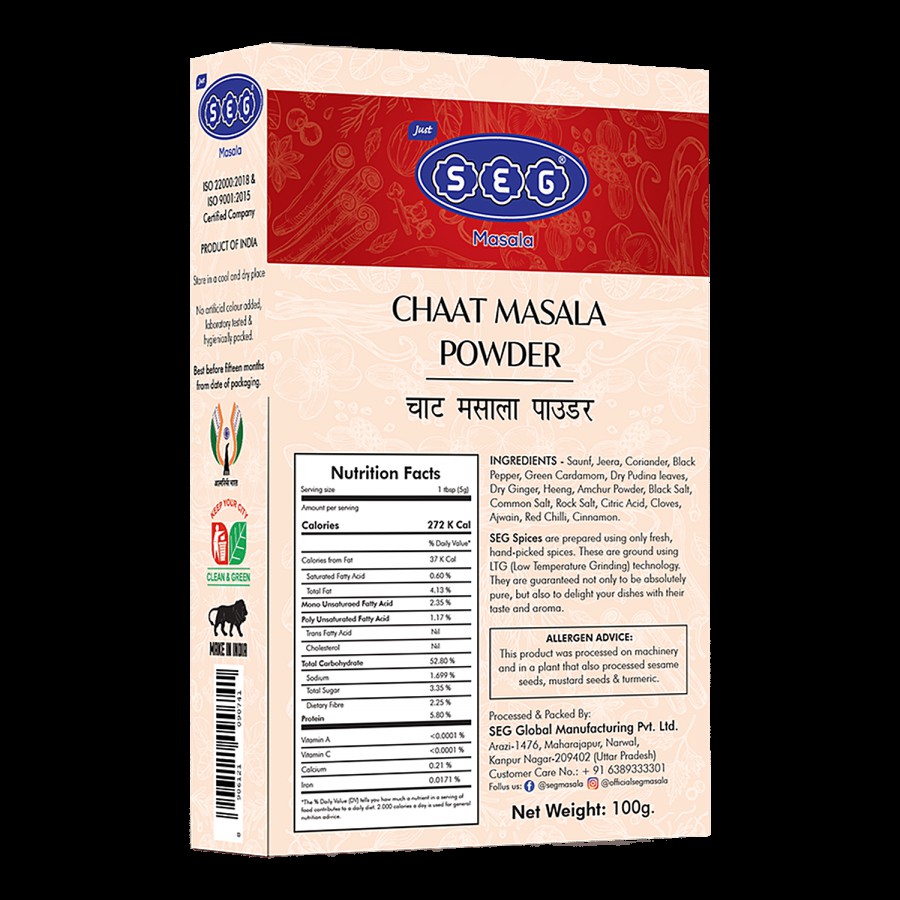 Seg Chaat Masala Powder - 100% Natural