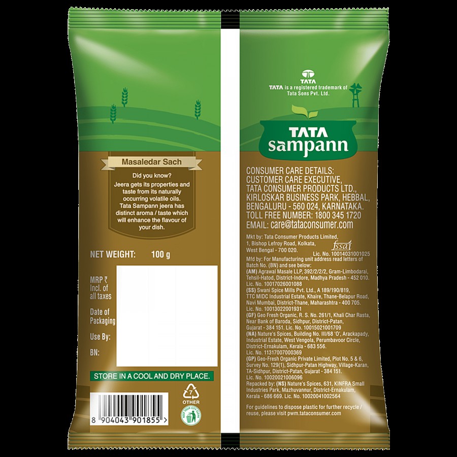 Tata Sampann Jeera Powder With Natural Oils Cumin Powder Jeera Masala