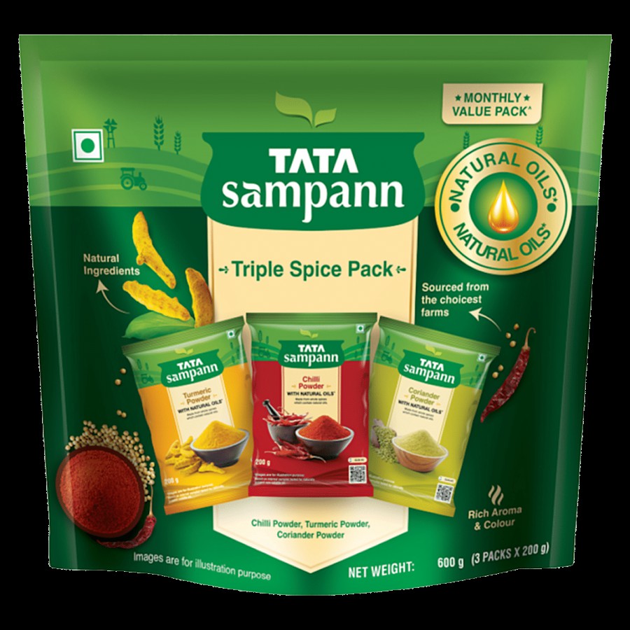 Tata Sampann Triple Spice Combo Pack with Natural Oils