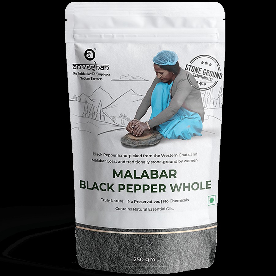 Anveshan Malabar Black Pepper Whole/Kali Mirch