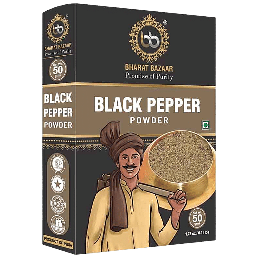 Bharat Bazaar  Black Pepper Powder - 100% Pure