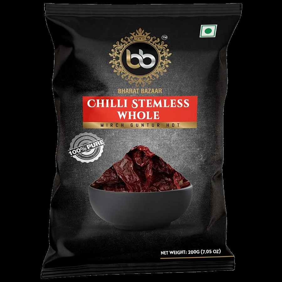 Bharat Bazaar  Chilli Stemless Whole - Hot