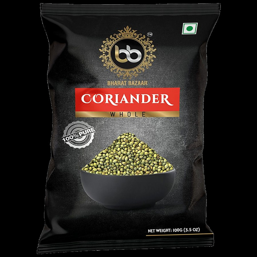 Bharat Bazaar  Coriander Whole - 100% Pure