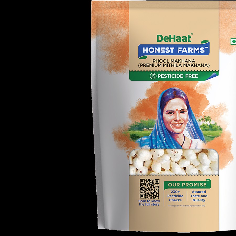 Dehaat Honest Farms Phool Makhana/Foxnut - Premium Mithila Makhana