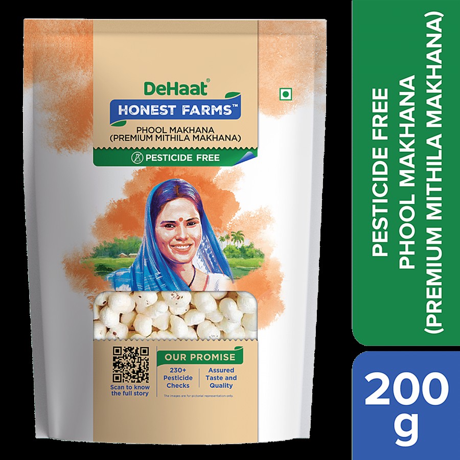 Dehaat Honest Farms Phool Makhana/Foxnut - Premium Mithila Makhana