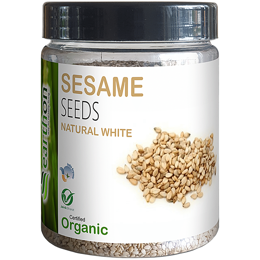 Earthon Organic Natural White Sesame Seeds/Til/Ellu