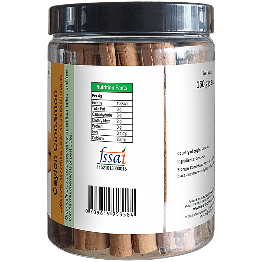 Earthon Organic True Cinnamon Sticks From Ceylon