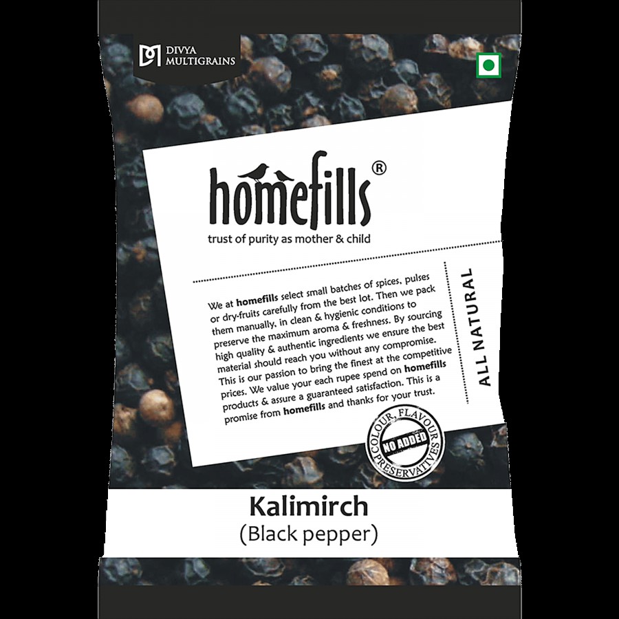 Homefills Kali Mirch Gota/Whole Black Pepper - Adds Strong Flavour & Aroma