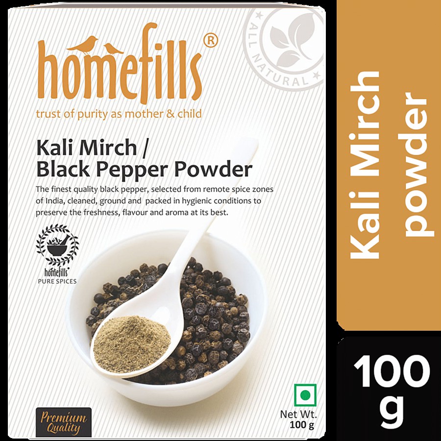 Homefills Kali Mirch/Black Pepper Powder - Enhances Flavour