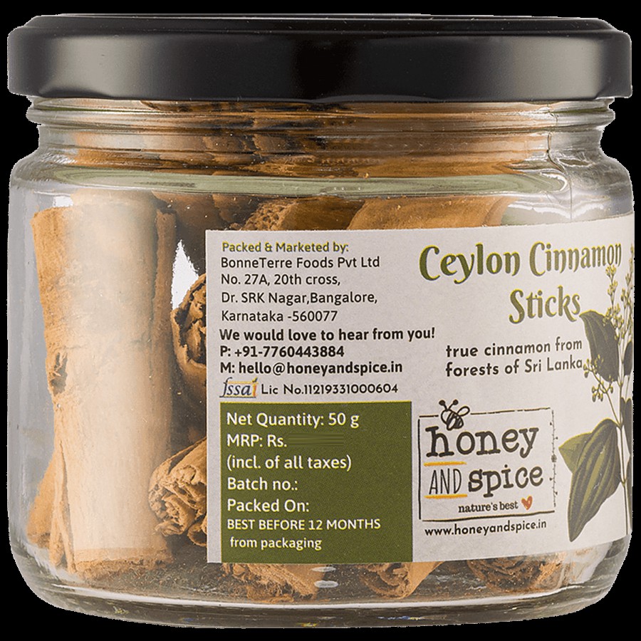 Honey and Spice Ceylon Cinnamon Sticks - Rich In Antioxidants