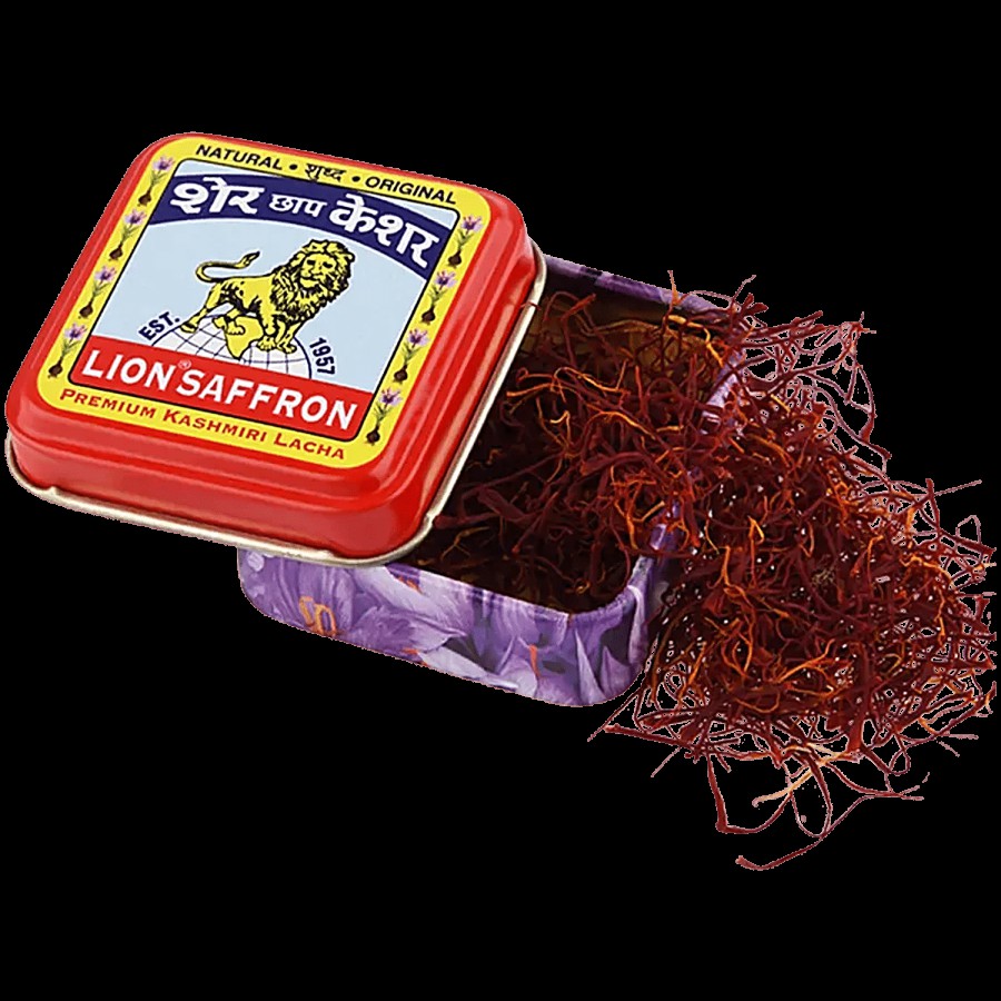 LION SAFFRON Pure Kashmiri Lacha Kesar Certified Grade A+ - Improves Health