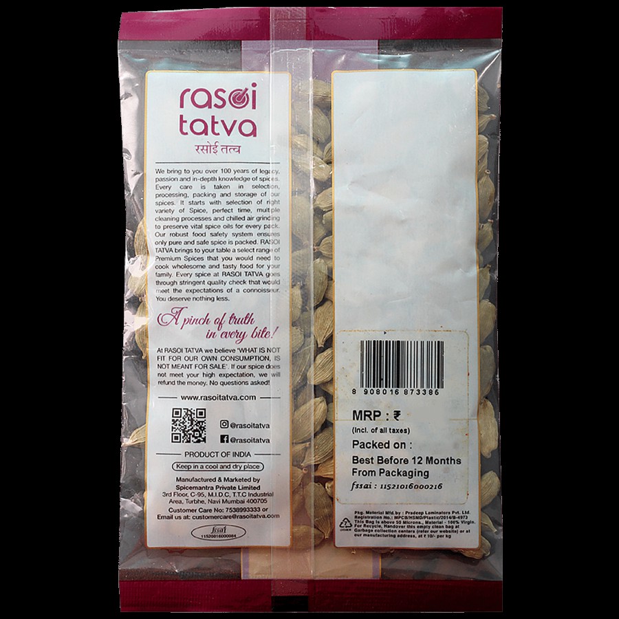 RASOI TATVA Green Cardamom/Elaichi - 100% Natural