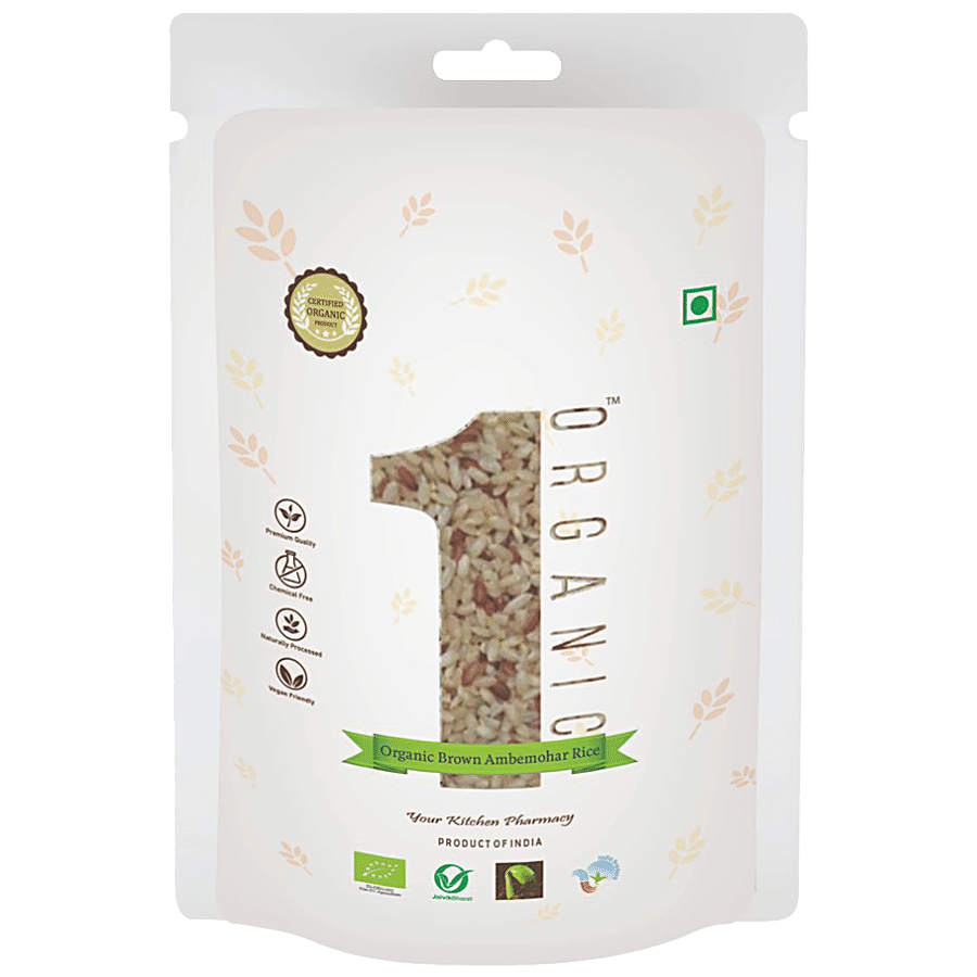 1Organic Brown Ambemohar Rice - Short Grains